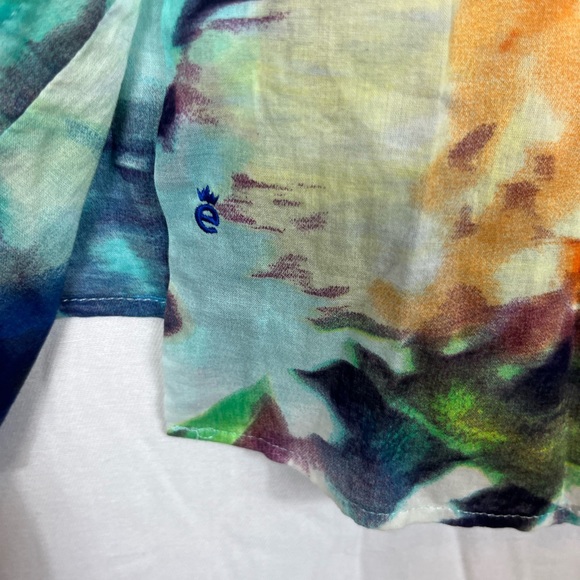 Eterna Watercolour Cotton Button Down Shirt Sz 42 - Picture 11 of 11